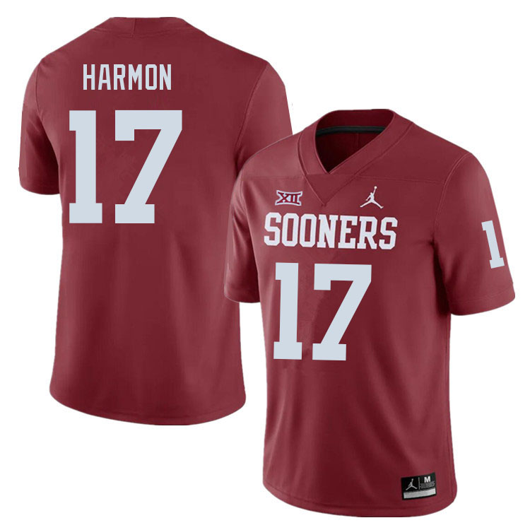 Men #17 Damond Harmon Oklahoma Sooners College Football Jerseys Sale-Crimson - Click Image to Close
